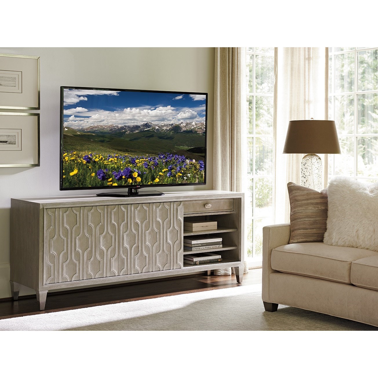 Sligh Greystone 784799034 Reese Media Center with Sliding Doors